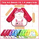 JaGely 12 Pcs Kids Art Smocks Toddler Art Smock Children'Artist Apron with Long Sleeve Washable Bib for Baby Arts and Crafts Supplies Coloring Eating Aged - Years, 17.32 inches