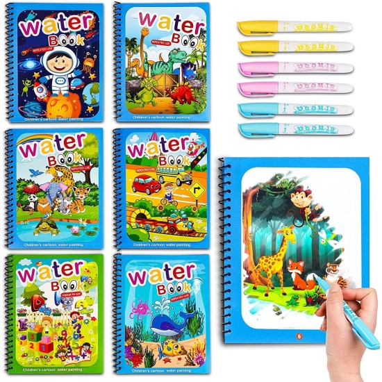 Return Gifts for Birthday for Kids Party Bulk - 6 Set of Water Coloring Books with Kids, Water Doodle Book Toys for 3 4 5 6 7 for Birthday Return Gifts for Kids Children Girls, Boys/Best Bday Items Return Gifts for Birthday for Kids Party Bulk - 6 Set of Water Coloring Books with Kids, Water Doodle Book Toys for 3 4 5 6 7 for Birthday Return Gifts for Kids Children Girls, Boys/Best Bday Items