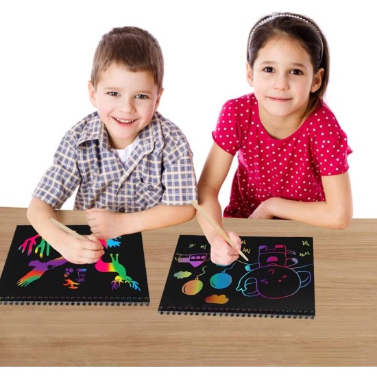 DMG Crafts For Kids, Scratch Art Books For Kids, Scratch Art Paper Large Rainbow Painting Boards 2 Colorful Notebooks for Ages 3-11 Years Girls Or Boys, Arts And Crafts For Kids DMG Crafts For Kids, Scratch Art Books For Kids, Scratch Art Paper Large Rainbow Painting Boards 2 Colorful Notebooks for Ages 3-11 Years Girls Or Boys, Arts And Crafts For Kids