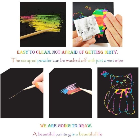 DMG Crafts For Kids, Scratch Art Books For Kids, Scratch Art Paper Large Rainbow Painting Boards 2 Colorful Notebooks for Ages 3-11 Years Girls Or Boys, Arts And Crafts For Kids DMG Crafts For Kids, Scratch Art Books For Kids, Scratch Art Paper Large Rainbow Painting Boards 2 Colorful Notebooks for Ages 3-11 Years Girls Or Boys, Arts And Crafts For Kids