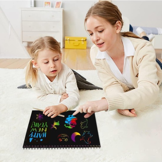 DMG Crafts For Kids, Scratch Art Books For Kids, Scratch Art Paper Large Rainbow Painting Boards 2 Colorful Notebooks for Ages 3-11 Years Girls Or Boys, Arts And Crafts For Kids DMG Crafts For Kids, Scratch Art Books For Kids, Scratch Art Paper Large Rainbow Painting Boards 2 Colorful Notebooks for Ages 3-11 Years Girls Or Boys, Arts And Crafts For Kids