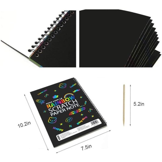 DMG Crafts For Kids, Scratch Art Books For Kids, Scratch Art Paper Large Rainbow Painting Boards 2 Colorful Notebooks for Ages 3-11 Years Girls Or Boys, Arts And Crafts For Kids DMG Crafts For Kids, Scratch Art Books For Kids, Scratch Art Paper Large Rainbow Painting Boards 2 Colorful Notebooks for Ages 3-11 Years Girls Or Boys, Arts And Crafts For Kids