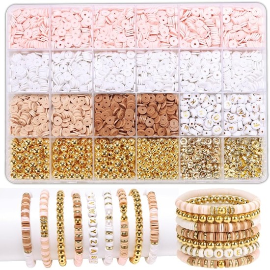 LFLIUN Bracelet Making Kit Friendship Gold Beads Clay Beads Jewelry&Bracelet Making Kit Charm Bracelet Maker Set with Letter Beaded Kit Birthday Gift LFLIUN Bracelet Making Kit Friendship Gold Beads Clay Beads Jewelry&Bracelet Making Kit Charm Bracelet Maker Set with Letter Beaded Kit Birthday Gift
