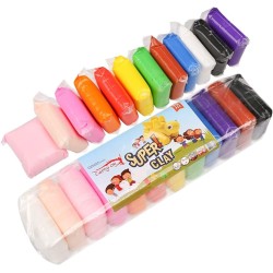 Mimi® Ultra-Light Creative Art and Craft Air Dry Super Clay with Carving Molding Tools Kit for Girls and Boys; Kids Above Age 5+ Year Old (Pack of 12)