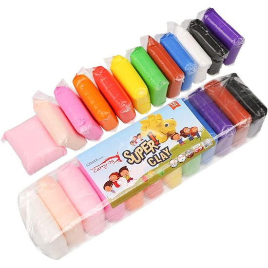 Mimi® Ultra-Light Creative Art and Craft Air Dry Super Clay with Carving Molding Tools Kit for Girls and Boys; Kids Above Age 5+ Year Old (Pack of 12) Mimi® Ultra-Light Creative Art and Craft Air Dry Super Clay with Carving Molding Tools Kit for Girls and Boys; Kids Above Age 5+ Year Old (Pack of 12)