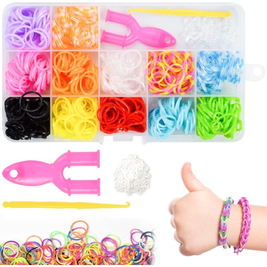 Mlife 600+ Loom Bands Set, Loops Rubber, Colourful Rubber Bands Kit for Bracelets, DIY Elastic Band Craft Box for DIY Children's Bracelets Necklace, Bracelet Making Kit for Beginners, Boys and Girls, Mlife 600+ Loom Bands Set, Loops Rubber, Colourful Rubber Bands Kit for Bracelets, DIY Elastic Band Craft Box for DIY Children's Bracelets Necklace, Bracelet Making Kit for Beginners, Boys and Girls,