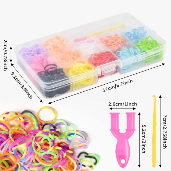 Mlife 600+ Loom Bands Set, Loops Rubber, Colourful Rubber Bands Kit for Bracelets, DIY Elastic Band Craft Box for DIY Children's Bracelets Necklace, Bracelet Making Kit for Beginners, Boys and Girls, Mlife 600+ Loom Bands Set, Loops Rubber, Colourful Rubber Bands Kit for Bracelets, DIY Elastic Band Craft Box for DIY Children's Bracelets Necklace, Bracelet Making Kit for Beginners, Boys and Girls,