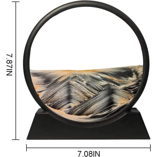 Muyan Moving Sand Art Picture Sandscapes in Motion Round Glass 3D Deep Sea Sand Art for Adult Kid Large Desktop Art Toys (Black, 7 Inch) Muyan Moving Sand Art Picture Sandscapes in Motion Round Glass 3D Deep Sea Sand Art for Adult Kid Large Desktop Art Toys (Black, 7 Inch)