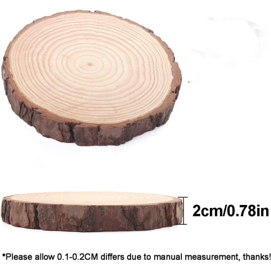 Natural Wood Slices, Round Pinewood Slabs, 9 to 10 inch Rustic Tree Bark Slice Weathered Log Disc, Outdoor Country Barn Wedding Table Centerpiece, (Pack of 4) Natural Wood Slices, Round Pinewood Slabs, 9 to 10 inch Rustic Tree Bark Slice Weathered Log Disc, Outdoor Country Barn Wedding Table Centerpiece, (Pack of 4)