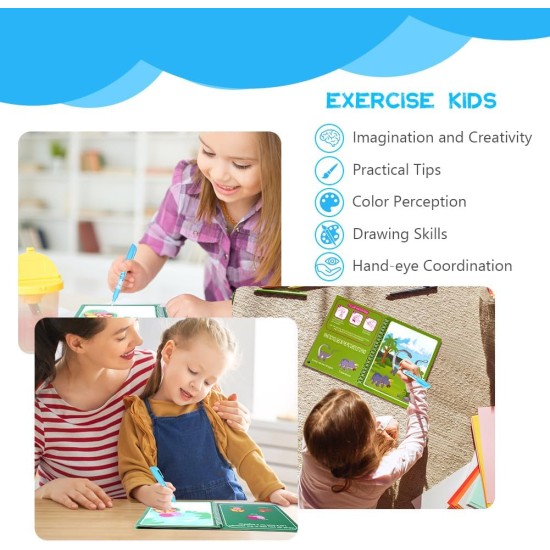 OSDUE Magic Water Drawing Book for Children (2 Styles), Coloring Book Education Drawing Toy, Adventures to Coloring Water Book with Magic Pen, Gifts for Children OSDUE Magic Water Drawing Book for Children (2 Styles), Coloring Book Education Drawing Toy, Adventures to Coloring Water Book with Magic Pen, Gifts for Children