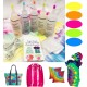 Premify Single-Step 5 Colors Tie Dye Kit, Tie-Dye Textile Colours Turquoise Fuchsia Yellow Orange & Lime For Kids Adults Clothes Shirts Bags Caps Hoodie, Arts & Craft Sets, Fabric Painting Dyeing Set Premify Single-Step 5 Colors Tie Dye Kit, Tie-Dye Textile Colours Turquoise Fuchsia Yellow Orange & Lime For Kids Adults Clothes Shirts Bags Caps Hoodie, Arts & Craft Sets, Fabric Painting Dyeing Set