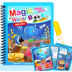 Beauenty Magic Water Book, Water Coloring Book, Doodling Paint with Water Magic Pen Painting Board For Children Education Drawing Toy,