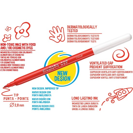 Carioca super washable fine nib color markers - set of 12 Carioca super washable fine nib color markers - set of 12