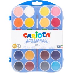 Carioca watercolor plastic case 24pcs 30 mm