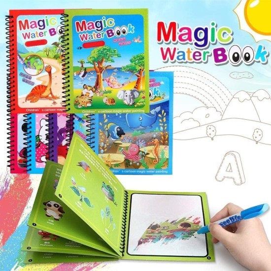 Dreamons link kids magic water colouring book (pack of 4 books) unlimited fun with water wow! aqua doodle coloring drawing reusable water-reveal activity pad, chunky-size water pen for birthday gift Dreamons link kids magic water colouring book (pack of 4 books) unlimited fun with water wow! aqua doodle coloring drawing reusable water-reveal activity pad, chunky-size water pen for birthday gift