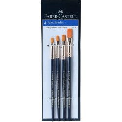 Faber-Castell Synthetic Hair set of 4 Flat Brushes