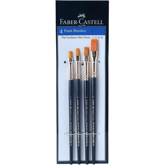 Faber-Castell Synthetic Hair set of 4 Flat Brushes