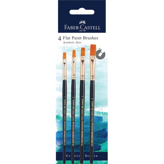 Faber-Castell Synthetic Hair set of 4 Flat Brushes