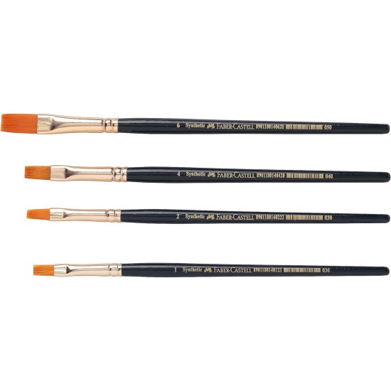 Faber-Castell Synthetic Hair set of 4 Flat Brushes