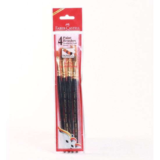 Faber-Castell Synthetic Hair set of 4 Flat Brushes