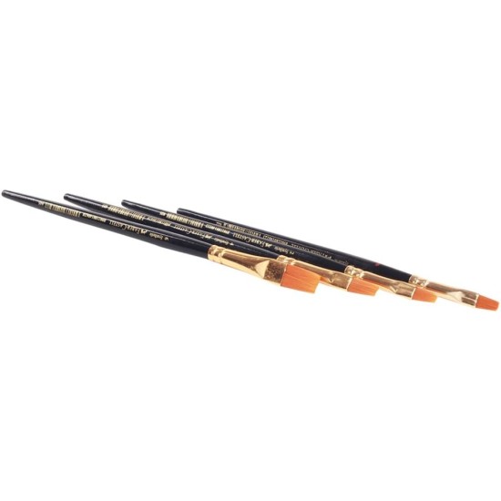 Faber-Castell Synthetic Hair set of 4 Flat Brushes