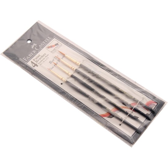 Faber-Castell Synthetic Hair set of 4 Flat Brushes
