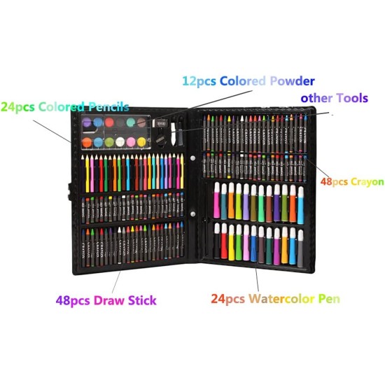 Generic 168 Piece Art Set,Painting & Drawing Supplies Kit with Portable Art Box,Oil Pastels, Crayons, Colored Pencils, Markers, Watercolor Cakes Inspiration & Creativity Coloring Art Set Generic 168 Piece Art Set,Painting & Drawing Supplies Kit with Portable Art Box,Oil Pastels, Crayons, Colored Pencils, Markers, Watercolor Cakes Inspiration & Creativity Coloring Art Set