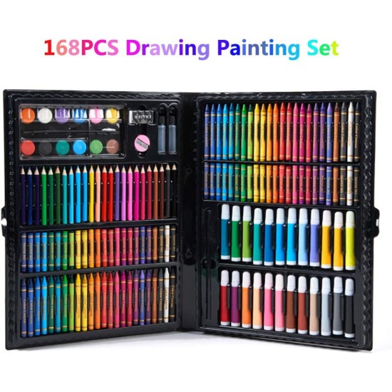 Generic 168 Piece Art Set,Painting & Drawing Supplies Kit with Portable Art Box,Oil Pastels, Crayons, Colored Pencils, Markers, Watercolor Cakes Inspiration & Creativity Coloring Art Set Generic 168 Piece Art Set,Painting & Drawing Supplies Kit with Portable Art Box,Oil Pastels, Crayons, Colored Pencils, Markers, Watercolor Cakes Inspiration & Creativity Coloring Art Set