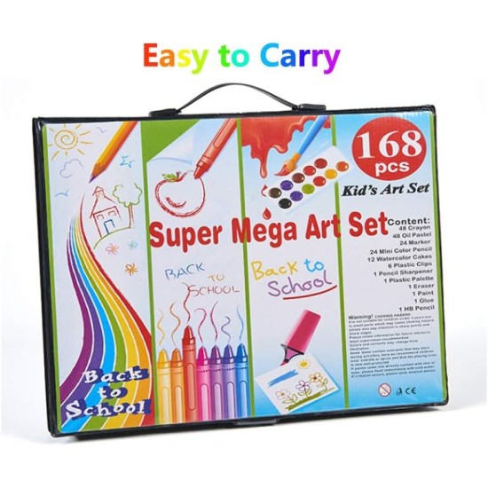 Generic 168 Piece Art Set,Painting & Drawing Supplies Kit with Portable Art Box,Oil Pastels, Crayons, Colored Pencils, Markers, Watercolor Cakes Inspiration & Creativity Coloring Art Set Generic 168 Piece Art Set,Painting & Drawing Supplies Kit with Portable Art Box,Oil Pastels, Crayons, Colored Pencils, Markers, Watercolor Cakes Inspiration & Creativity Coloring Art Set