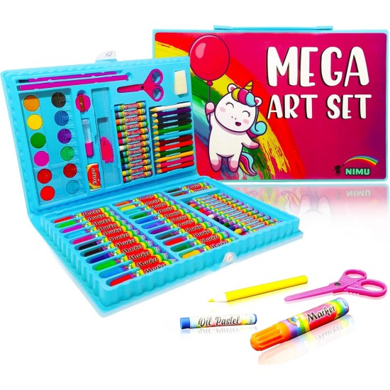 NIMU 86 Pcs Mega Deluxe Painting Art Set Art and Craft Supplies Great Gift for Girls and Boys Age 4 5 6 7 8 9 10 11 12 13 years Prime