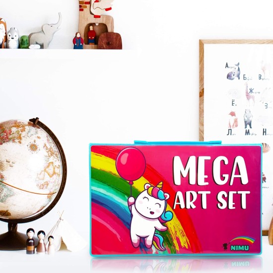 NIMU 86 Pcs Mega Deluxe Painting Art Set Art and Craft Supplies Great Gift for Girls and Boys Age 4 5 6 7 8 9 10 11 12 13 years Prime
