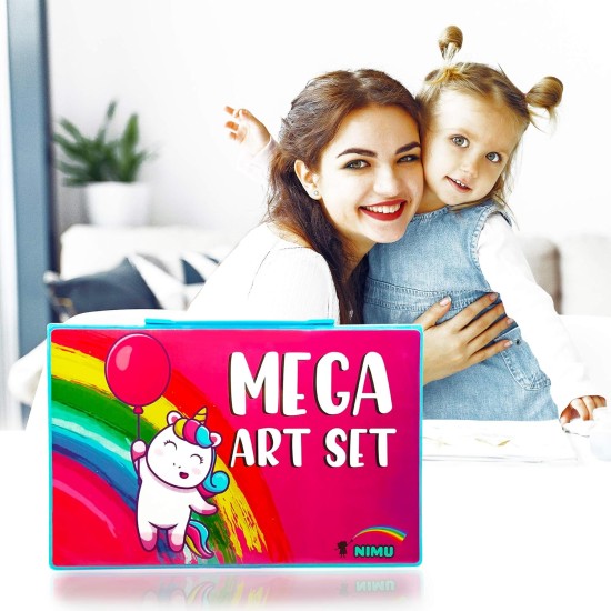 NIMU 86 Pcs Mega Deluxe Painting Art Set Art and Craft Supplies Great Gift for Girls and Boys Age 4 5 6 7 8 9 10 11 12 13 years Prime