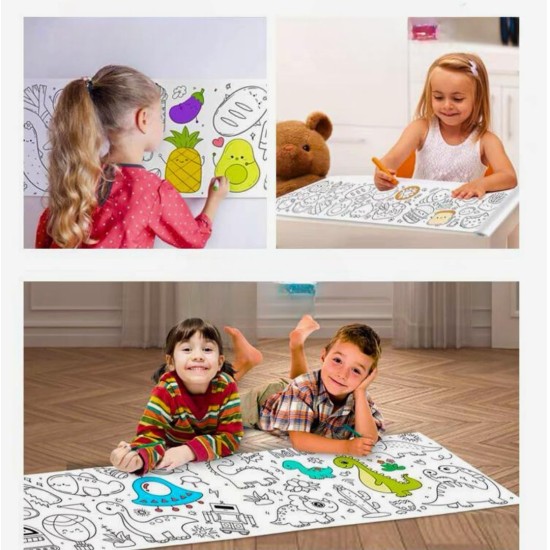 Protect Your Wall With Children's Drawing Paper Roll, Coloring for Kids, 30 x 300cm Large Coloring Poster for Toddlers, DIY Painting Ideal Gift for Class Home Birthday Party Protect Your Wall With Children's Drawing Paper Roll, Coloring for Kids, 30 x 300cm Large Coloring Poster for Toddlers, DIY Painting Ideal Gift for Class Home Birthday Party
