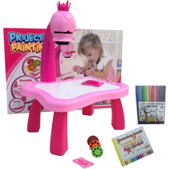 FahionswanAE Child Learning Desk With Smart Projector Kids Painting Table Toy With Light Music Children Educational Tool Drawing Table(Pink) FahionswanAE Child Learning Desk With Smart Projector Kids Painting Table Toy With Light Music Children Educational Tool Drawing Table(Pink)