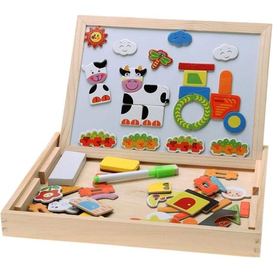 Generic Magnetic shapes box with whiteboard & blackboard chalkboard - package may vary Generic Magnetic shapes box with whiteboard & blackboard chalkboard - package may vary