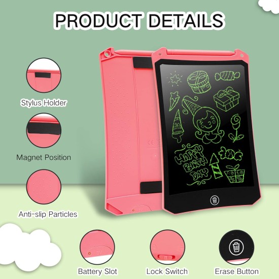 PINKCAT Children's Drawing Tablet, 8.5 Inch Magic Tablet, for Children's Toy 2, 3, 4, 5 Years Old Boys Girls, Erasable Educational Toys for Christmas, New Year, Birthday – Pink PINKCAT Children's Drawing Tablet, 8.5 Inch Magic Tablet, for Children's Toy 2, 3, 4, 5 Years Old Boys Girls, Erasable Educational Toys for Christmas, New Year, Birthday – Pink