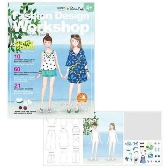 Hopax-stick'n 29043 Sunny Island Design Activity Book for Girls Hopax-stick'n 29043 Sunny Island Design Activity Book for Girls