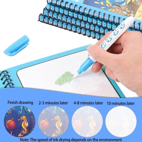 Stickerboy 4 Pack Magic Water Colouring Book Water Paint Books with Pen Reusable Doodle Game Gift for Children Kids Girls Boys - Universe & Dinosaur & Ocean & Robot Stickerboy 4 Pack Magic Water Colouring Book Water Paint Books with Pen Reusable Doodle Game Gift for Children Kids Girls Boys - Universe & Dinosaur & Ocean & Robot