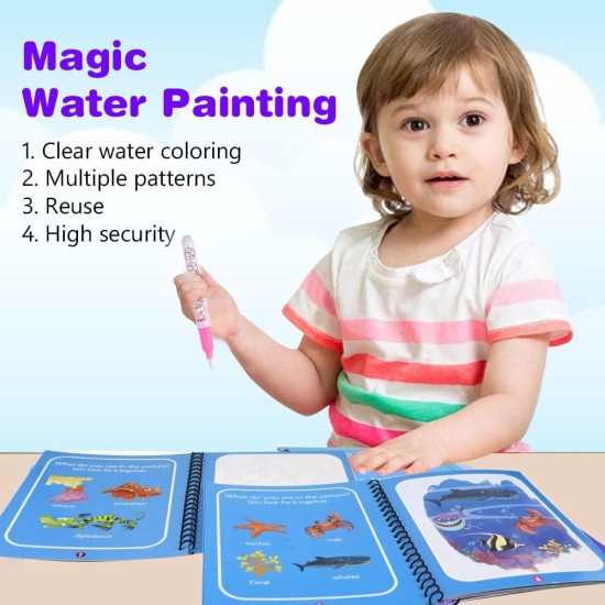 Stickerboy 4 Pack Magic Water Colouring Book Water Paint Books with Pen Reusable Doodle Game Gift for Children Kids Girls Boys - Universe & Dinosaur & Ocean & Robot Stickerboy 4 Pack Magic Water Colouring Book Water Paint Books with Pen Reusable Doodle Game Gift for Children Kids Girls Boys - Universe & Dinosaur & Ocean & Robot