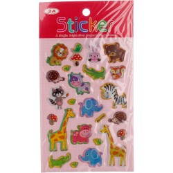 3A Plastic Sticker Different Shapes 3 Pieces For Kids - Multi Color WX-001PPL - 3A-5148-Multi Color1