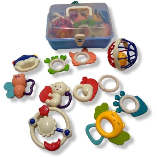 Fantastic-Kids-Toys 11 Piece Silicone Baby Rattle and Teethers Box (Blue) Fantastic-Kids-Toys 11 Piece Silicone Baby Rattle and Teethers Box (Blue)
