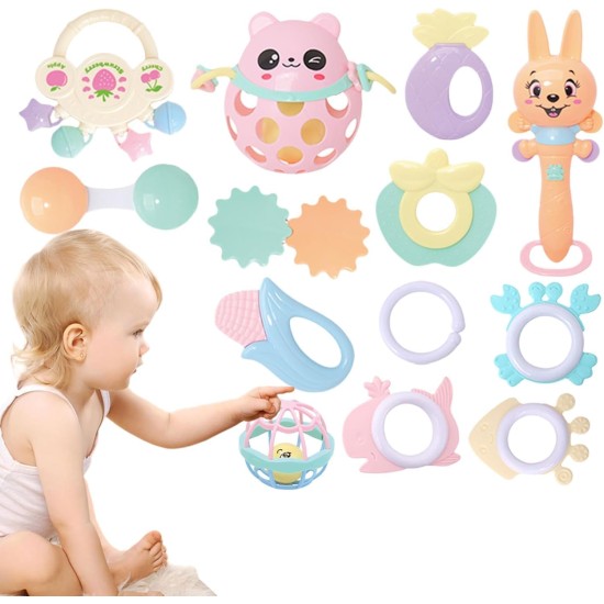 Fantastic-Kids-Toys 13 Piece Silicone Baby Rattle and Teethers Box (Pink) Fantastic-Kids-Toys 13 Piece Silicone Baby Rattle and Teethers Box (Pink)