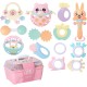 Fantastic-Kids-Toys 13 Piece Silicone Baby Rattle and Teethers Box (Pink) Fantastic-Kids-Toys 13 Piece Silicone Baby Rattle and Teethers Box (Pink)