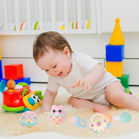 Fantastic-Kids-Toys 13 Piece Silicone Baby Rattle and Teethers Box (Pink) Fantastic-Kids-Toys 13 Piece Silicone Baby Rattle and Teethers Box (Pink)