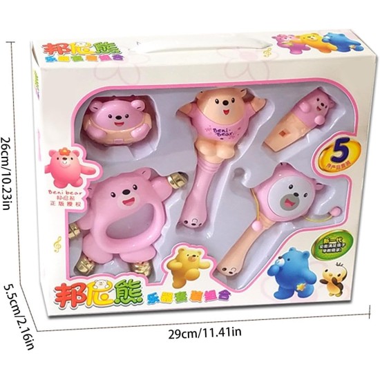 Fantastic-Kids-Toys 5 Pack Baby Rattle Toys | Vibrating Rattle Toys | Vibrant Rattle Set, Colorful Sensory Rattle to Hold and Shake, for Children's Day Pink Fantastic-Kids-Toys 5 Pack Baby Rattle Toys | Vibrating Rattle Toys | Vibrant Rattle Set, Colorful Sensory Rattle to Hold and Shake, for Children's Day Pink