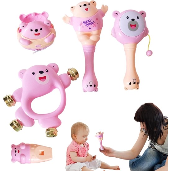 Fantastic-Kids-Toys 5 Pack Baby Rattle Toys | Vibrating Rattle Toys | Vibrant Rattle Set, Colorful Sensory Rattle to Hold and Shake, for Children's Day Pink Fantastic-Kids-Toys 5 Pack Baby Rattle Toys | Vibrating Rattle Toys | Vibrant Rattle Set, Colorful Sensory Rattle to Hold and Shake, for Children's Day Pink