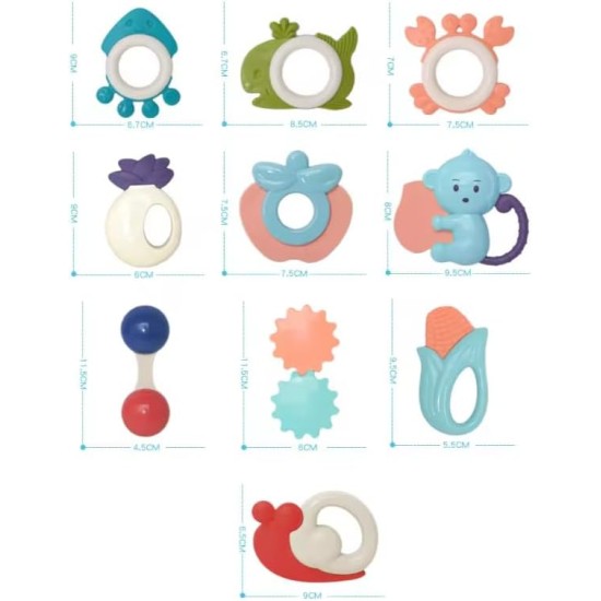 Fantastic-Kids-Toys Newborn Baby Toy Hand Shake Bell Ring Baby Rattle Set 10pcs Fantastic-Kids-Toys Newborn Baby Toy Hand Shake Bell Ring Baby Rattle Set 10pcs