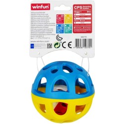 Hamleys winfun colorful natural rubber shake and grab ball, infant & pre-school toy, baby rattle for kids above 3 months