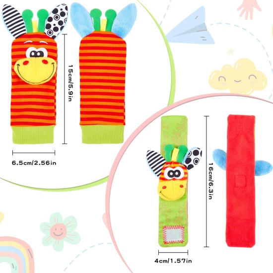 Pizoos Baby Rattle Socks Sensory Toys & Playmate for Babies, Early Development & Activity Toy Baby Wrist and Ankle Rattles 4PCS for Newborn Boy Girl 0-12 Months (Red Donkey Set) Pizoos Baby Rattle Socks Sensory Toys & Playmate for Babies, Early Development & Activity Toy Baby Wrist and Ankle Rattles 4PCS for Newborn Boy Girl 0-12 Months (Red Donkey Set)