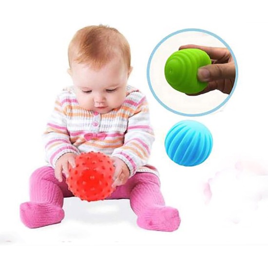 Textured Multi Ball Set - 6 Pack Sensory Squeeze Ball for Exploration and Engagement Color Recognition for Ages 6 Months and up Kids Toddlers